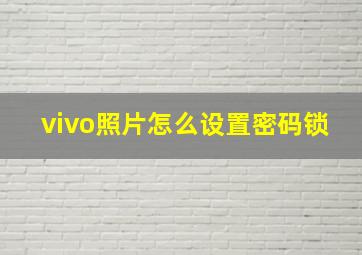 vivo照片怎么设置密码锁