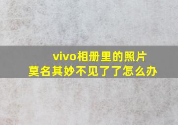 vivo相册里的照片莫名其妙不见了了怎么办