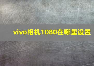 vivo相机1080在哪里设置