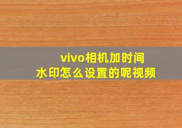 vivo相机加时间水印怎么设置的呢视频