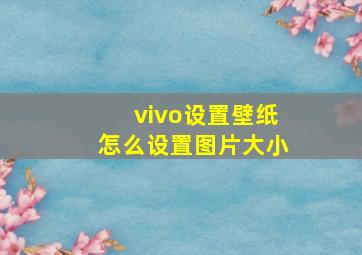 vivo设置壁纸怎么设置图片大小