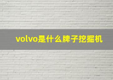 volvo是什么牌子挖掘机