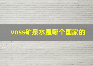 voss矿泉水是哪个国家的