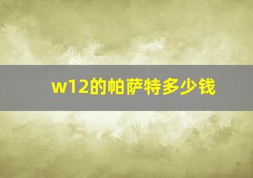 w12的帕萨特多少钱