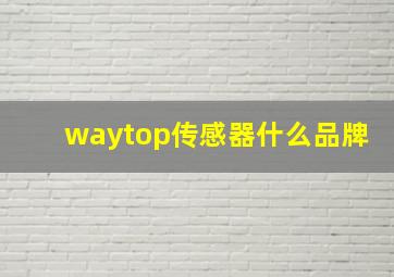 waytop传感器什么品牌