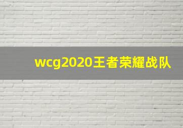 wcg2020王者荣耀战队