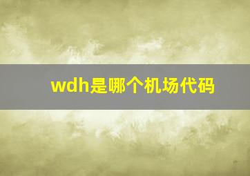 wdh是哪个机场代码