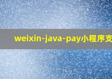 weixin-java-pay小程序支付