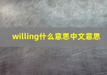 willing什么意思中文意思