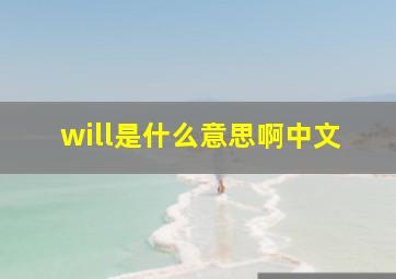 will是什么意思啊中文