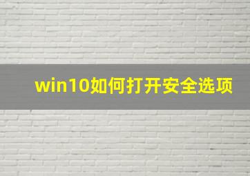 win10如何打开安全选项