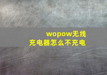 wopow无线充电器怎么不充电