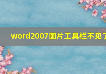 word2007图片工具栏不见了