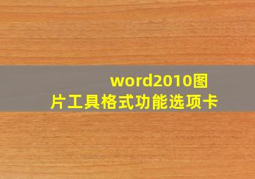 word2010图片工具格式功能选项卡