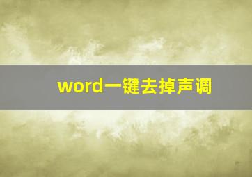 word一键去掉声调