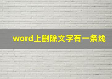 word上删除文字有一条线