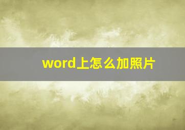 word上怎么加照片