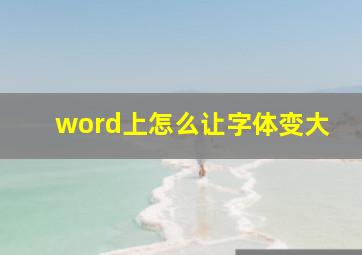 word上怎么让字体变大