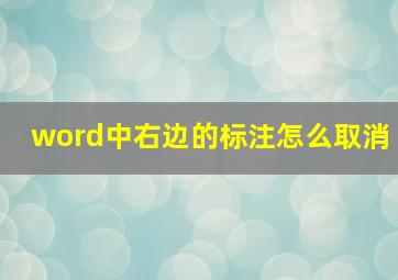 word中右边的标注怎么取消