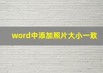 word中添加照片大小一致