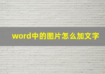 word中的图片怎么加文字