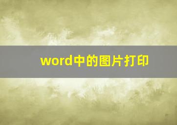 word中的图片打印