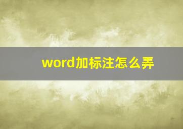 word加标注怎么弄