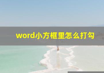 word小方框里怎么打勾