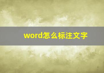 word怎么标注文字