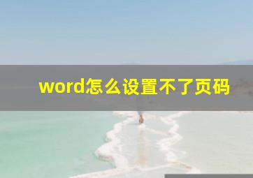 word怎么设置不了页码