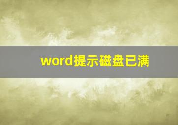 word提示磁盘已满