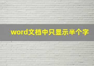 word文档中只显示半个字