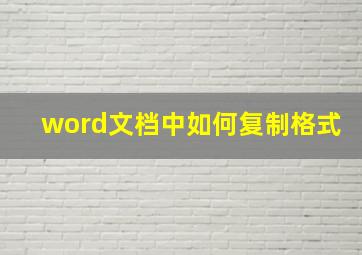 word文档中如何复制格式