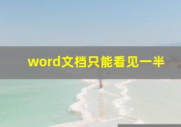 word文档只能看见一半