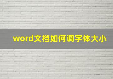 word文档如何调字体大小