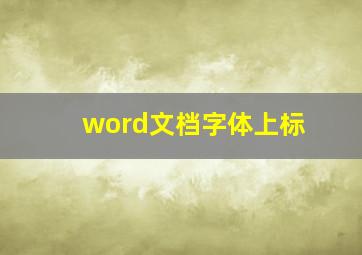 word文档字体上标