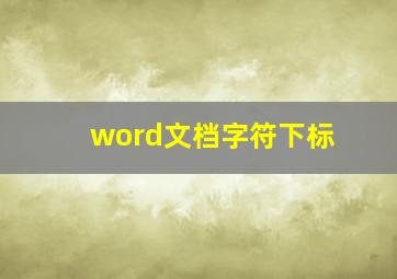 word文档字符下标