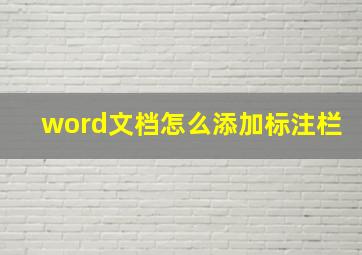 word文档怎么添加标注栏