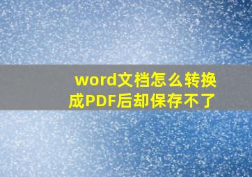 word文档怎么转换成PDF后却保存不了