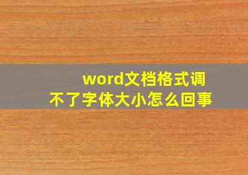 word文档格式调不了字体大小怎么回事