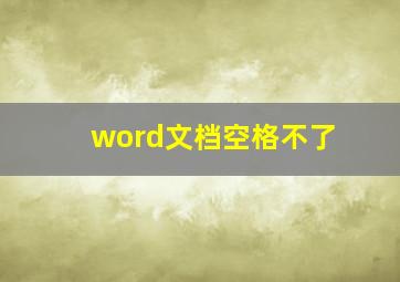 word文档空格不了