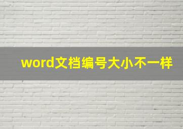 word文档编号大小不一样