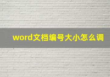 word文档编号大小怎么调