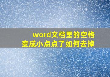 word文档里的空格变成小点点了如何去掉