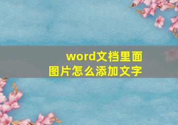 word文档里面图片怎么添加文字