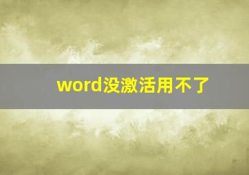 word没激活用不了