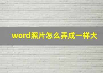 word照片怎么弄成一样大