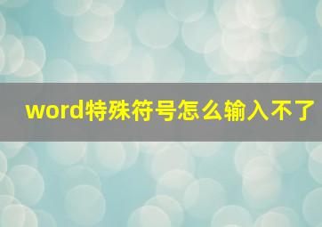 word特殊符号怎么输入不了