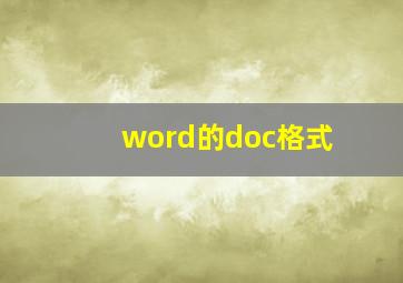 word的doc格式