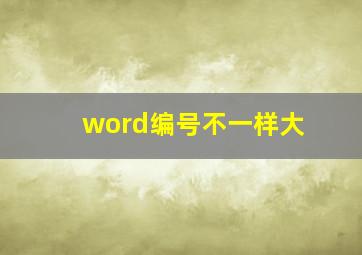 word编号不一样大